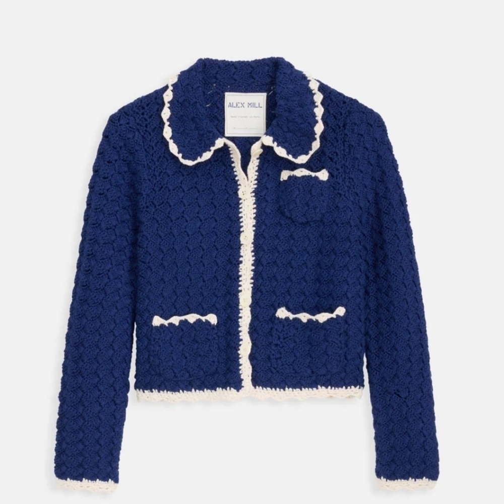 Alex Mill Molly Hand- Crochet Cardigan Size Medium NWOT